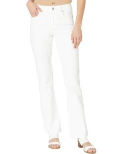 Paige High-Rise Laurel Canyon 32" w/ Raw Hem in Crisp White | Jeans