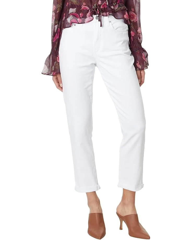 Paige High-Rise Brigitte Raw Hem Cuf in White Noise Distressed | Jeans 1 Paige High-Rise Brigitte Raw Hem Cuf in White Noise Distressed | Jeans