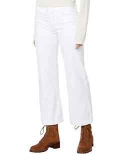 Paige Leenah Ankle Exposed Button Fly in Crisp White | Jeans