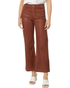 Paige Leenah Ankle Patch Pockets in Clay Sunset Luxe Coating | Jeans