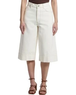 Paige Eva Gaucho in Contrast Ecru | Jeans