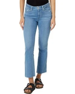 Paige Colette Crop Flare Raw Hem in Feel Good Distressed | Jeans