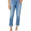 Paige High-Rise Brigitte Seamed Beltloops Raw Hem in Exhibition Distressed | Jeans