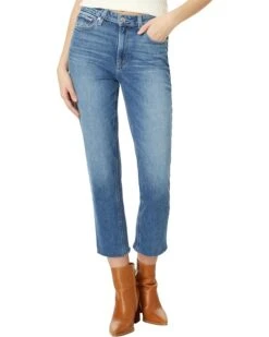 Paige High-Rise Brigitte Raw Hem Cuf in Stronghold | Jeans