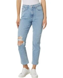 Paige High-Rise Brigitte Raw Hem Cuf in Cori Destructed | Jeans
