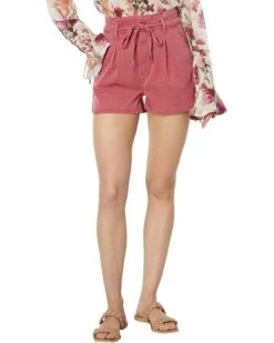 Paige Harlie Shorts Self Tie Pleats in Vintage Sweet Rose