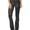 Paige High-Rise Manhattan Boot in Black/Silver Glitter Luxe Coat | Jeans
