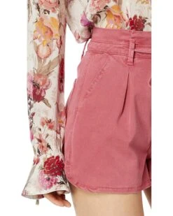 Paige Harlie Shorts Self Tie Pleats in Vintage Sweet Rose -Every Day Wear Shop 91y8oWCpsNL. AC SR736920